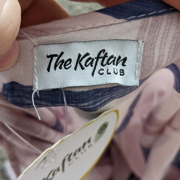 ✨3/$15 NWT The Kaftan Club blue pink geometric abstract kaftan OS - Picture 7 of 8